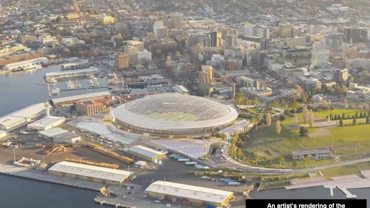 The proposed new Macquarie Point Stadium