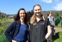 NRM South's Sustainable agriculture facilitator Yolanda Hanusch (left) with Soil extension officer Jacinta Leys