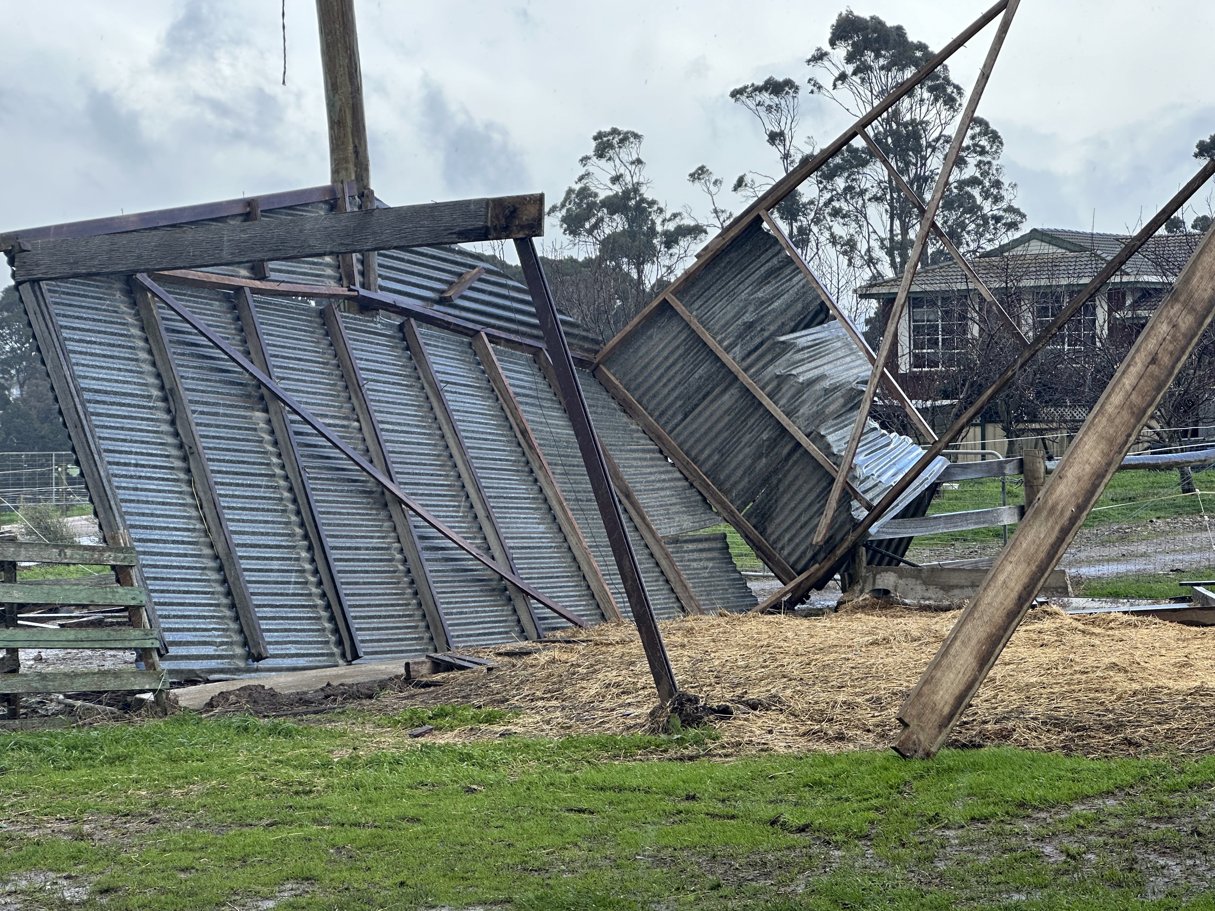 A barn destroyed at Exton