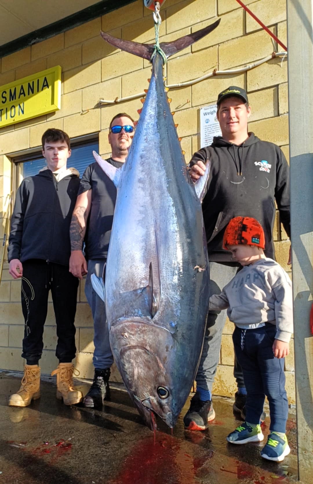 Pic 3 is Ty Booker, Elly and Tye Curtain with the 110 kg SBT they landed last Wednesday.