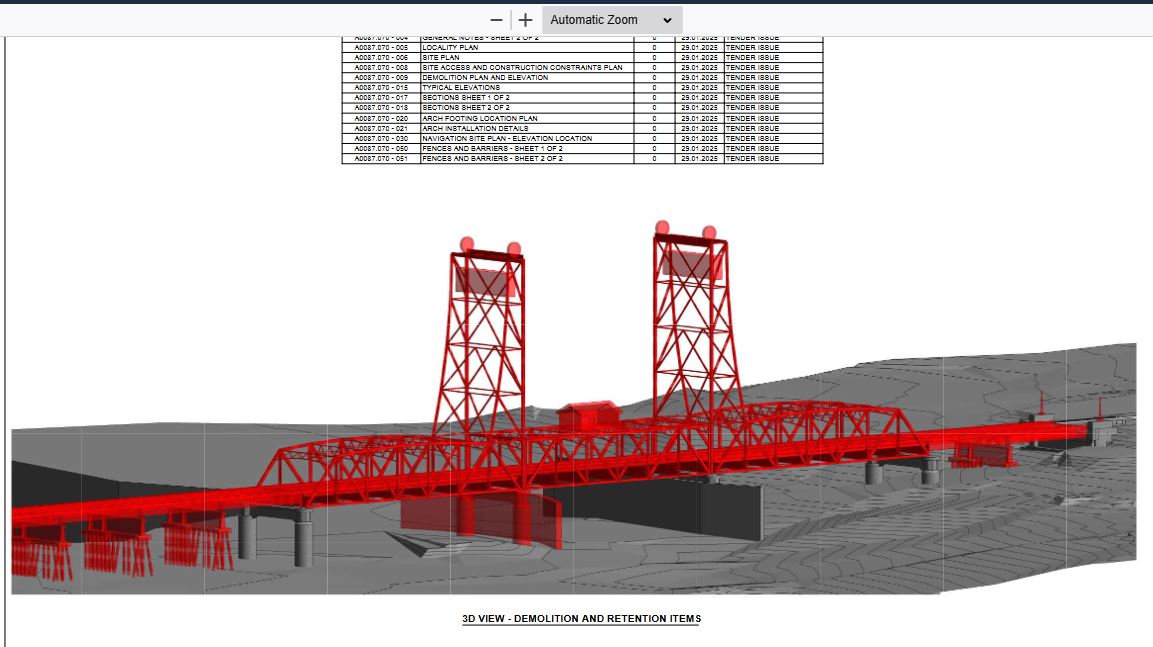 Bridgewater Bridge demolition schematic