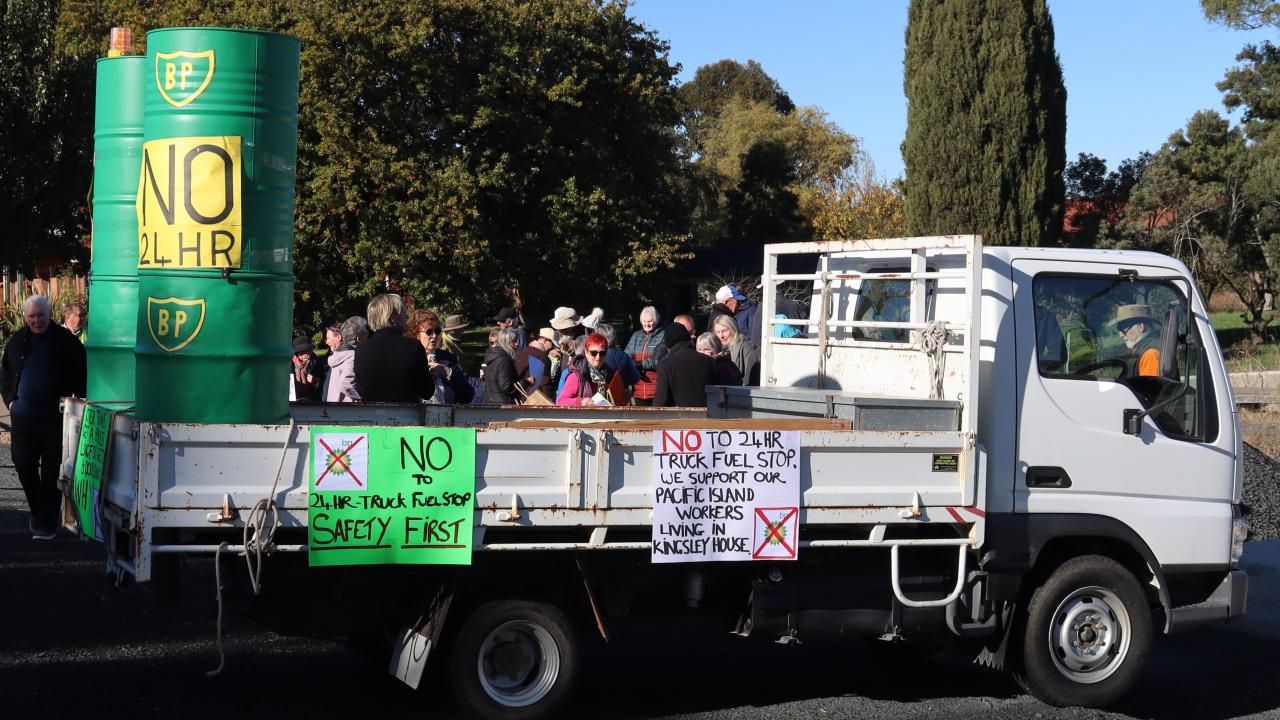 Scenes from a recent protest on Tannery Rd, Longford.