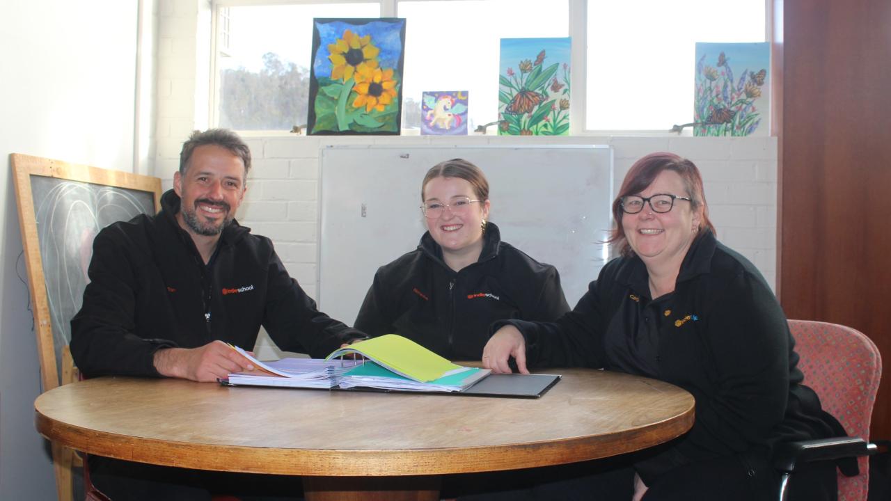 Tom George, left, Natasha Graham and Carly Gills