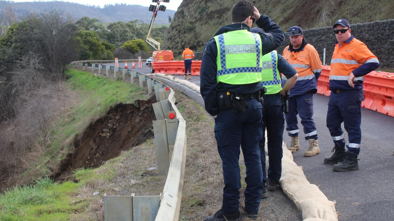 Major landslip on Glenora Road