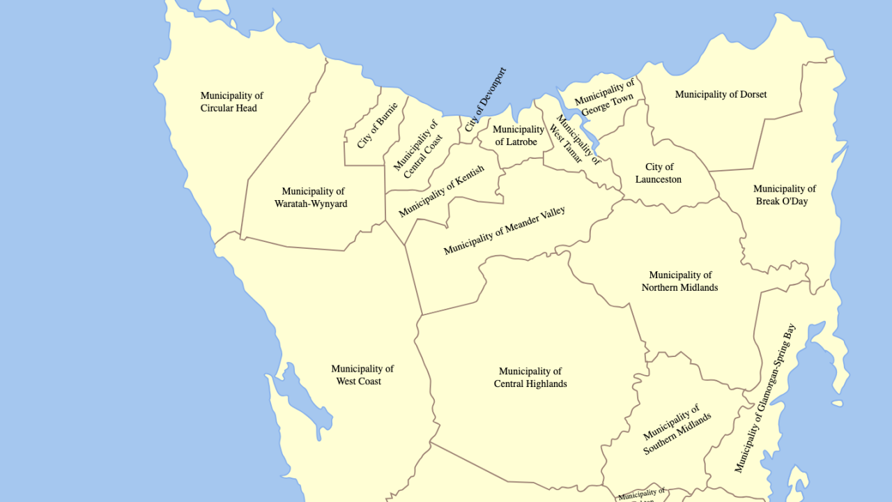 Tasmanian local government areas