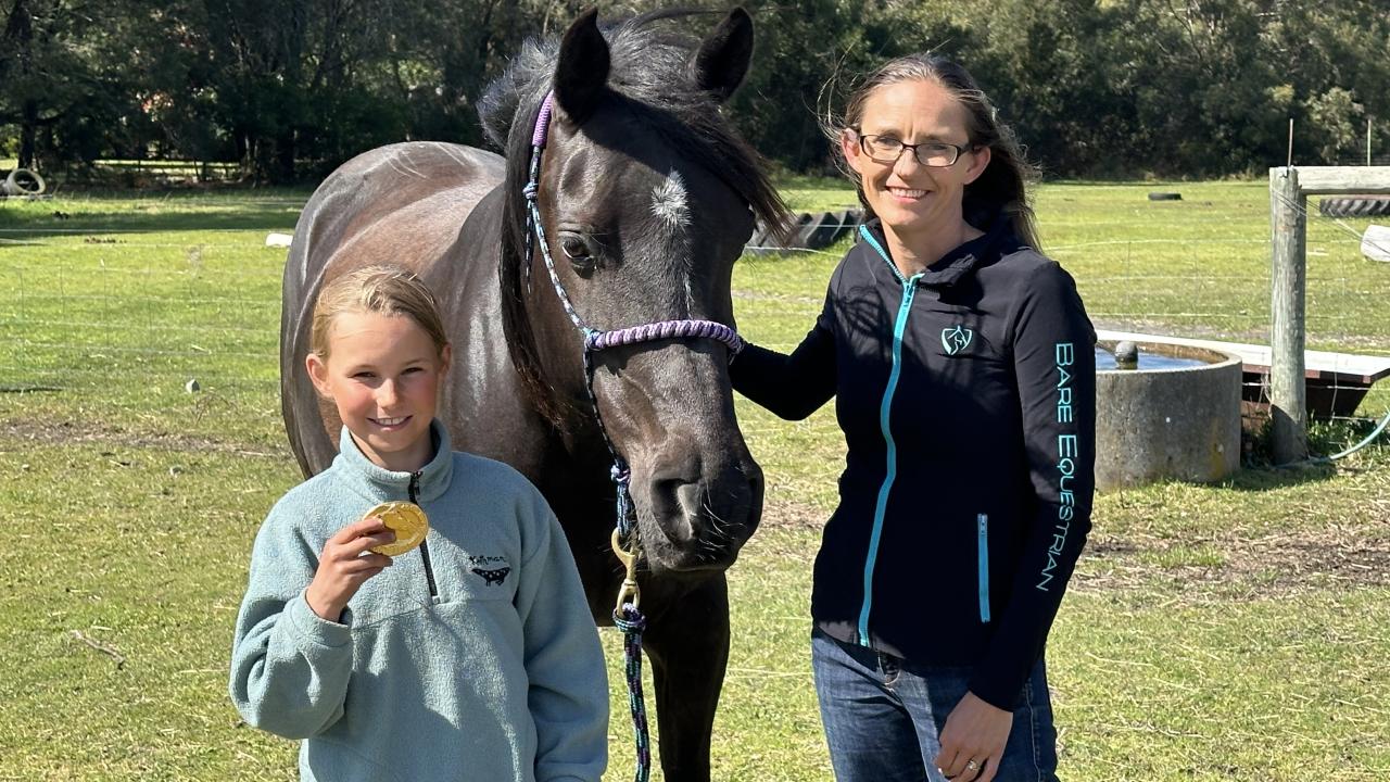 Junior winner Emerald Rigby and her mother Lydia with horse Giselle, who all recently completed the Shahzada endurance marathon.