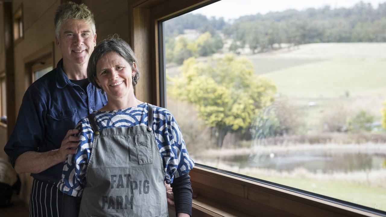 Matthew Evans with his wife Sadie