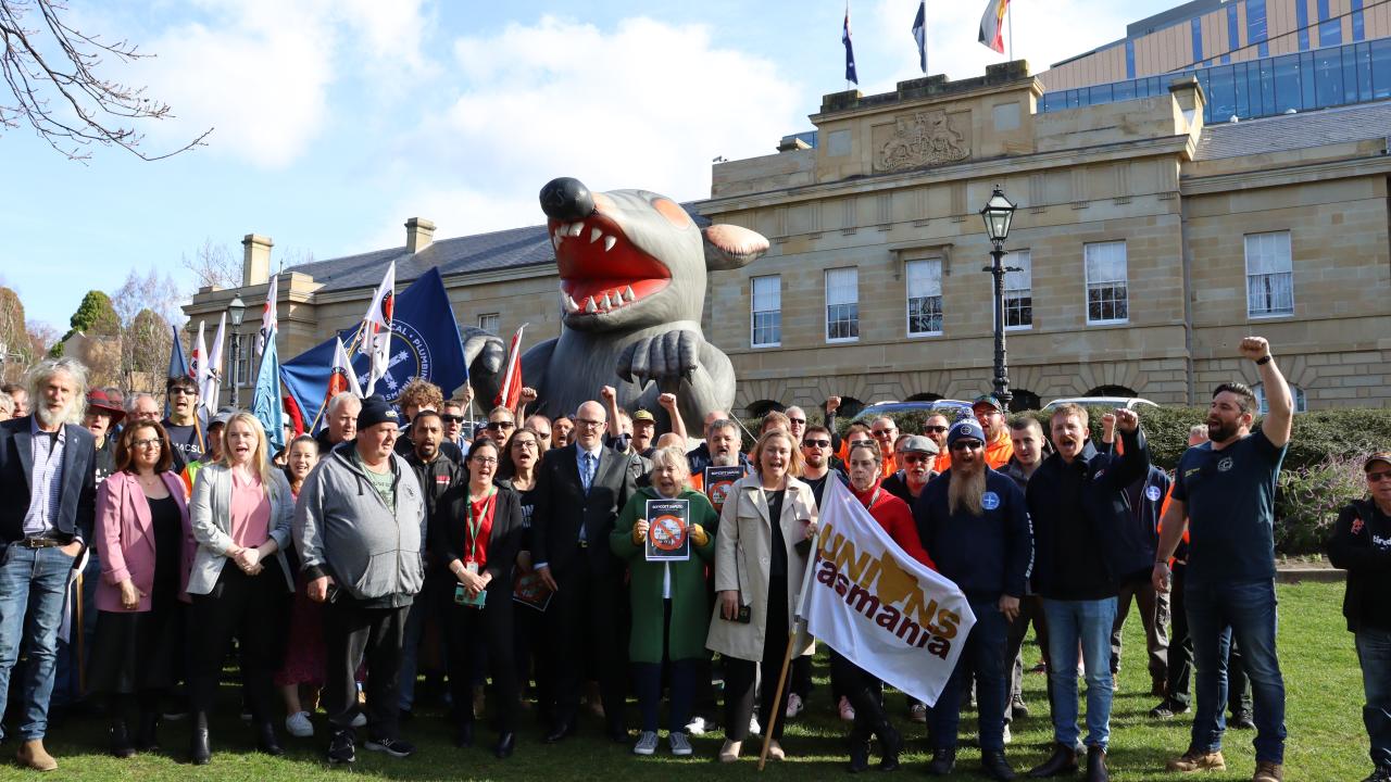 Saputo Burnie maintenance workers rallied for pay pay parity for 20 weeks.