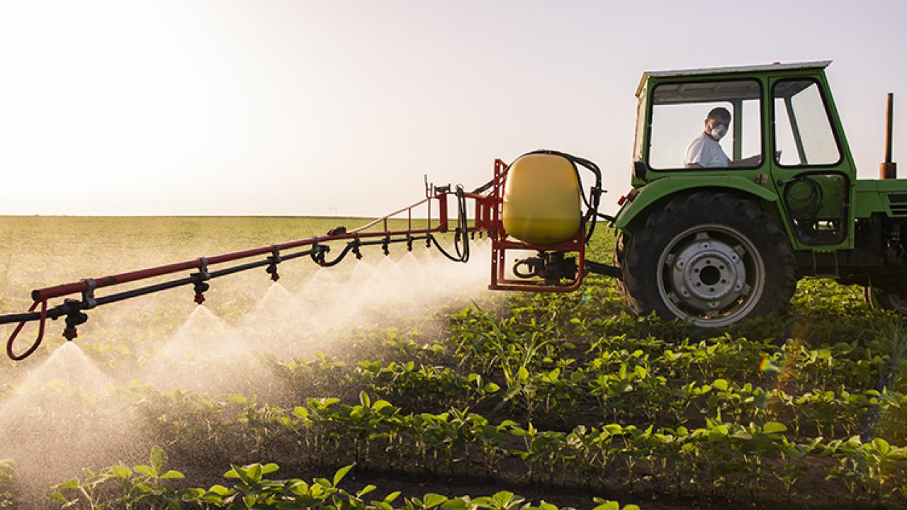 Tractor in field