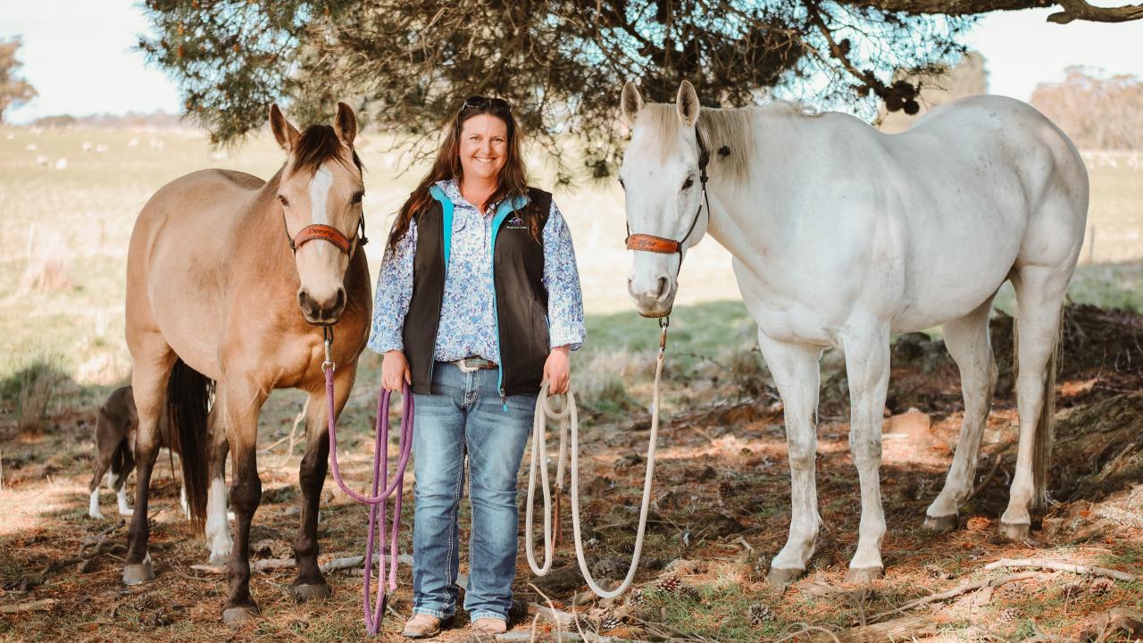 Meagan Chivers with Denny and Digger Meagan Chivers with Denny and Digger
