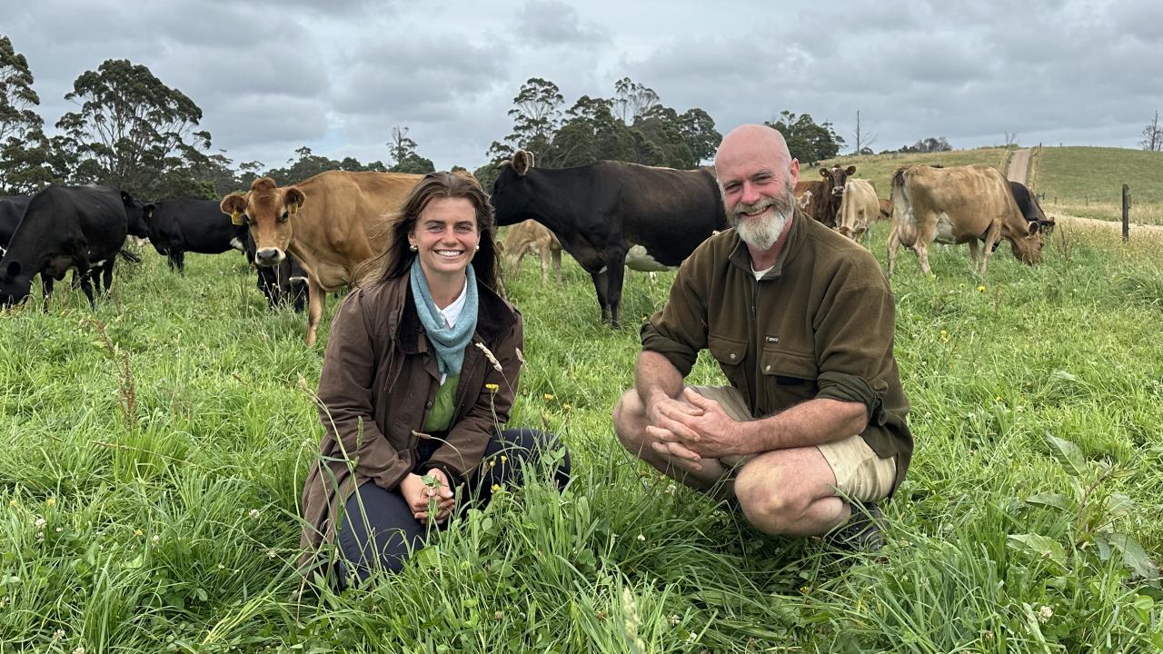 Amelia and Matthew Gunningham on the familys farm at Mawbanna where the second Grassroots Festival will be held next month.