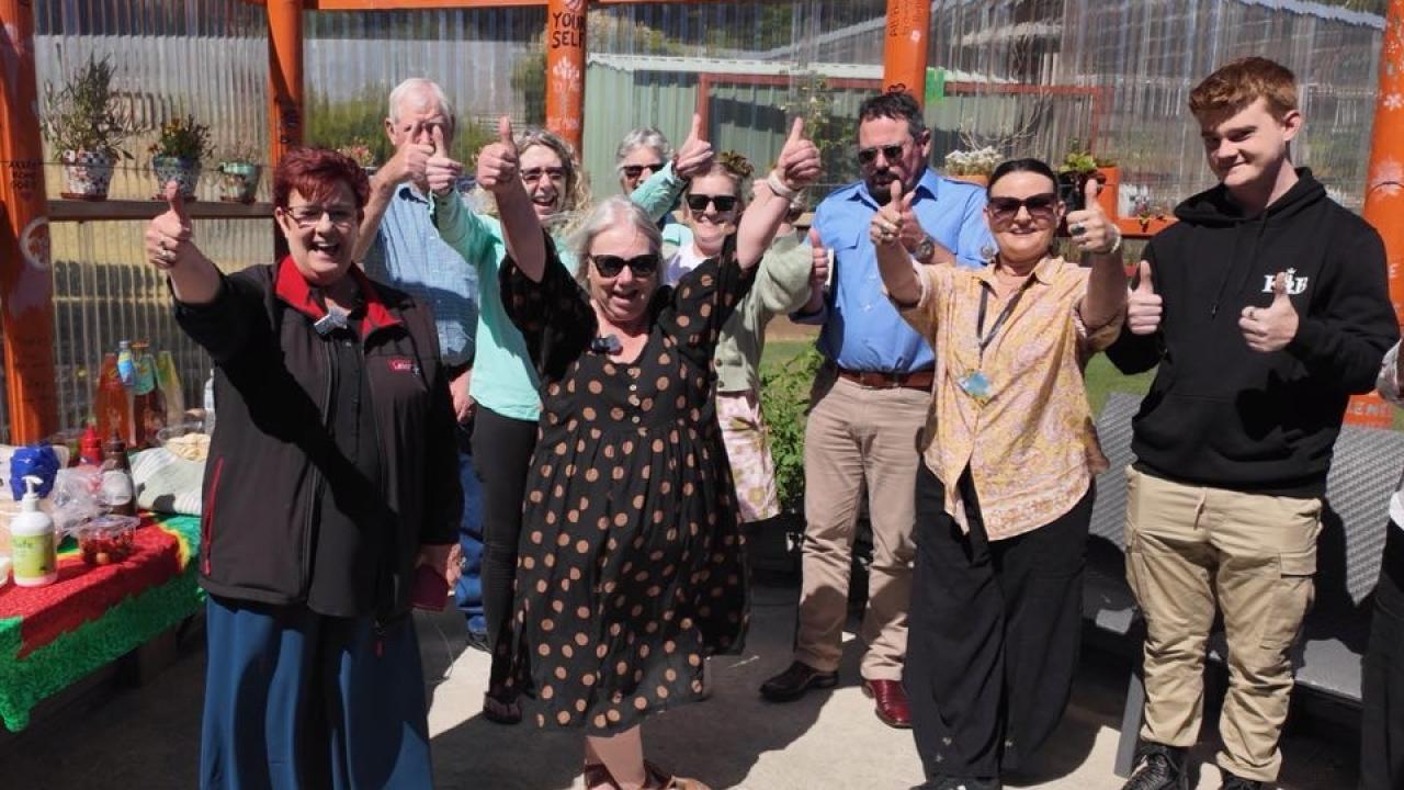 Anne Urquhart, Sally Haneveer, Mayor Blackie and others