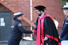 Holly Pedder receives the UTAS Emerging Leaders aard