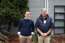 Robert Arvier managing director of West Pine Tas with owner of Lyndall Lamb George Shea