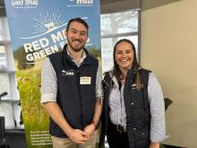 MLA's Will Atkinson from Meat Standards Aus and Samara Thrift from integrity systems company.