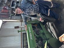 Leo Barwick and the first John Deere he used for contracting