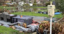 The Caravan Park was evacuated fast, with most of the vehicles going to Boyer Oval, but leaving behind outdoor furniture, BBQs and plants, trailers and dog kennels.