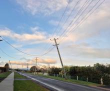 Power lines down in the Northern Midlands