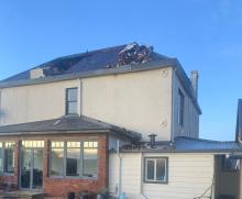 Chimneys were blown down at historic building Clifton at Hagley.