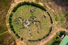 The horse garden as seen from overhead.