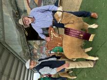  Frank Badcock with Nigel Wade the owner of the Poll Dorset Ram Lamb of the Year.