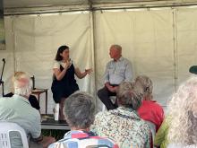 COO of Zero Net Emissions From Agriculture Georgia Sheil Terry McCosker OAM and founder of CarbonLink taking a talk on Carbon Insetting and Offsetting.