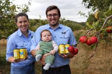 Alex and Gavin Groombridge with their son Toby this year launched their new cider business 'Mr Bridges'