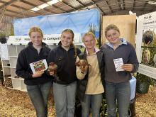 Charlotte Green, Issie Archer, Gracie Hirst, and Penny Green of Launcston Grammar School with their award winning Beets at Agfest.