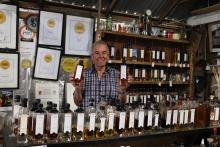 Grain farmer and Whisky maker Peter Bignell with his award winning Belgrove Whiskies.