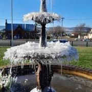 Frozen fountain at Campbell Town Hospital by Sharon Henderson.