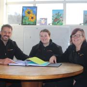 Tom George, left, Natasha Graham and Carly Gills