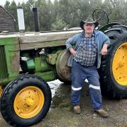 Leo Barwick with one of the latest additions to his tractor collection.