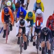 Georgia Baker of Perth in the track cycling at the Paris Olympics