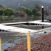 Derwent flooding at the Esplanade, New Norfolk