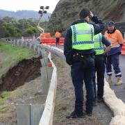 Major landslip on Glenora Road